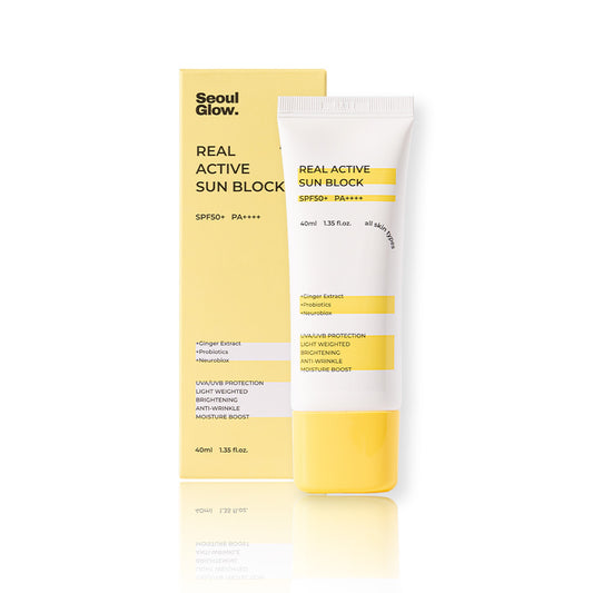 SEOULGLOW Real Active Sun Block SPF50+ PA++++ 40ml tube with box